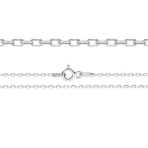 Łańcuszek ankier srebrny, diamentowany 42 cm Basic