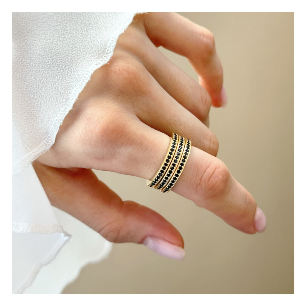 Pierścionek pokryty złotem One Step Black