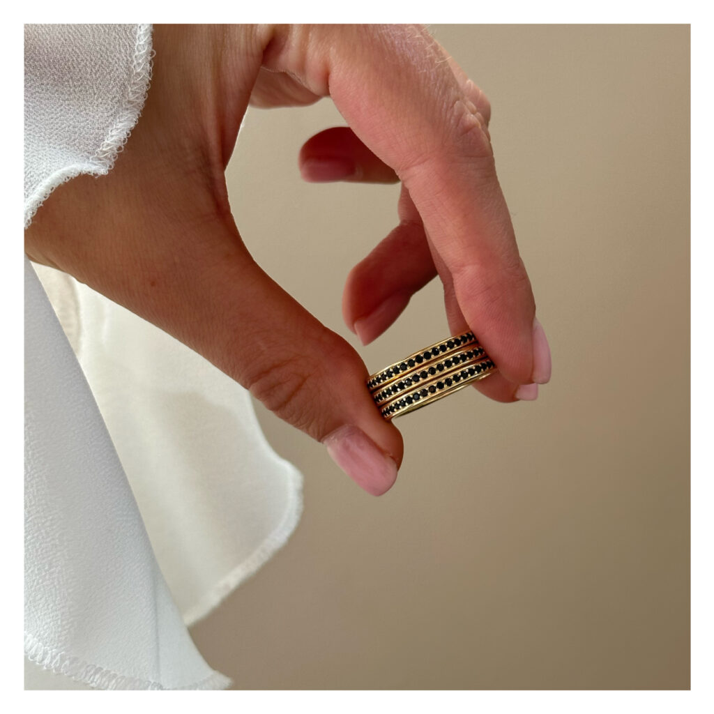 Pierścionek pokryty złotem One Step Black