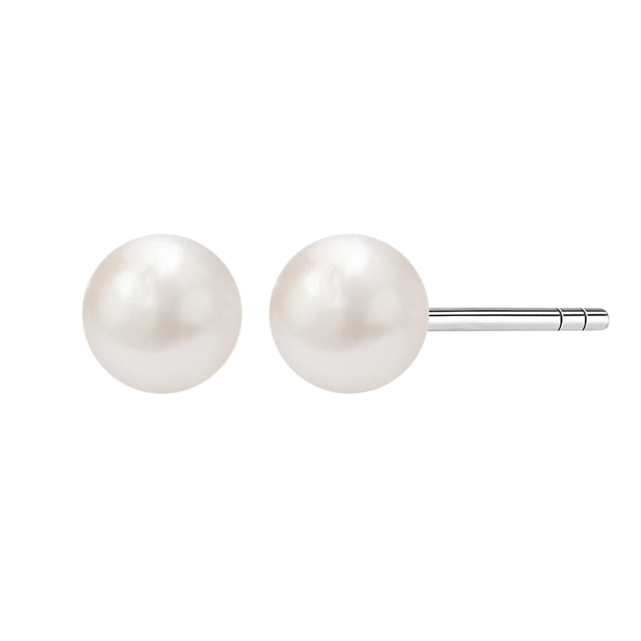 Kolczyki srebrne na zatyczkę z perłą Pearls