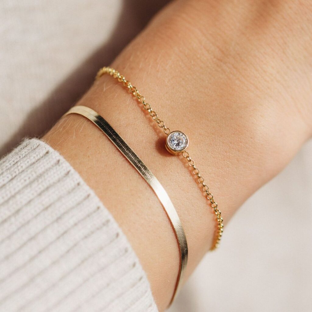 Bransoletka pozłacana taśma żmijka 2,5 mm Vintage