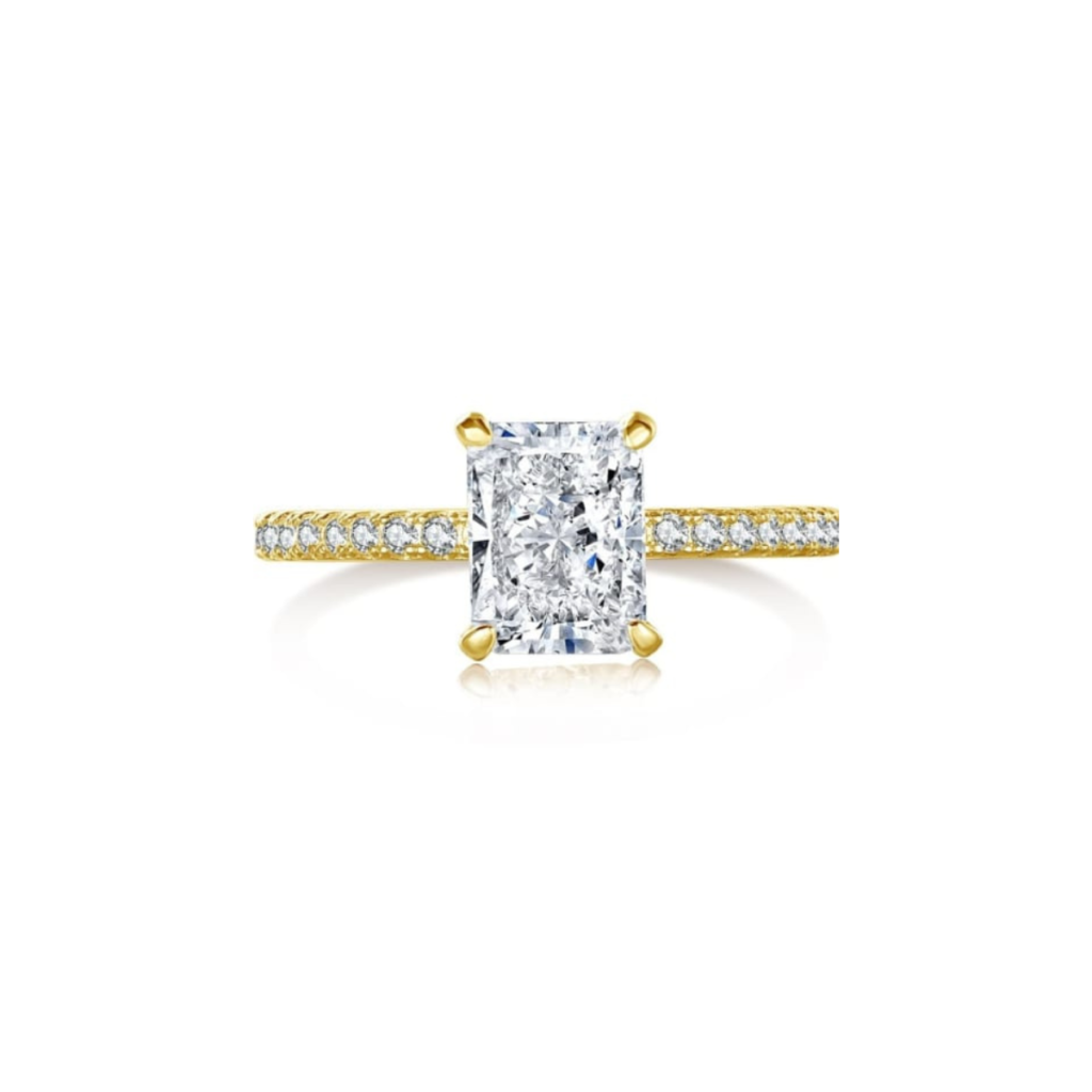 Pierścionek pozłacany z cyrkoniami Celine