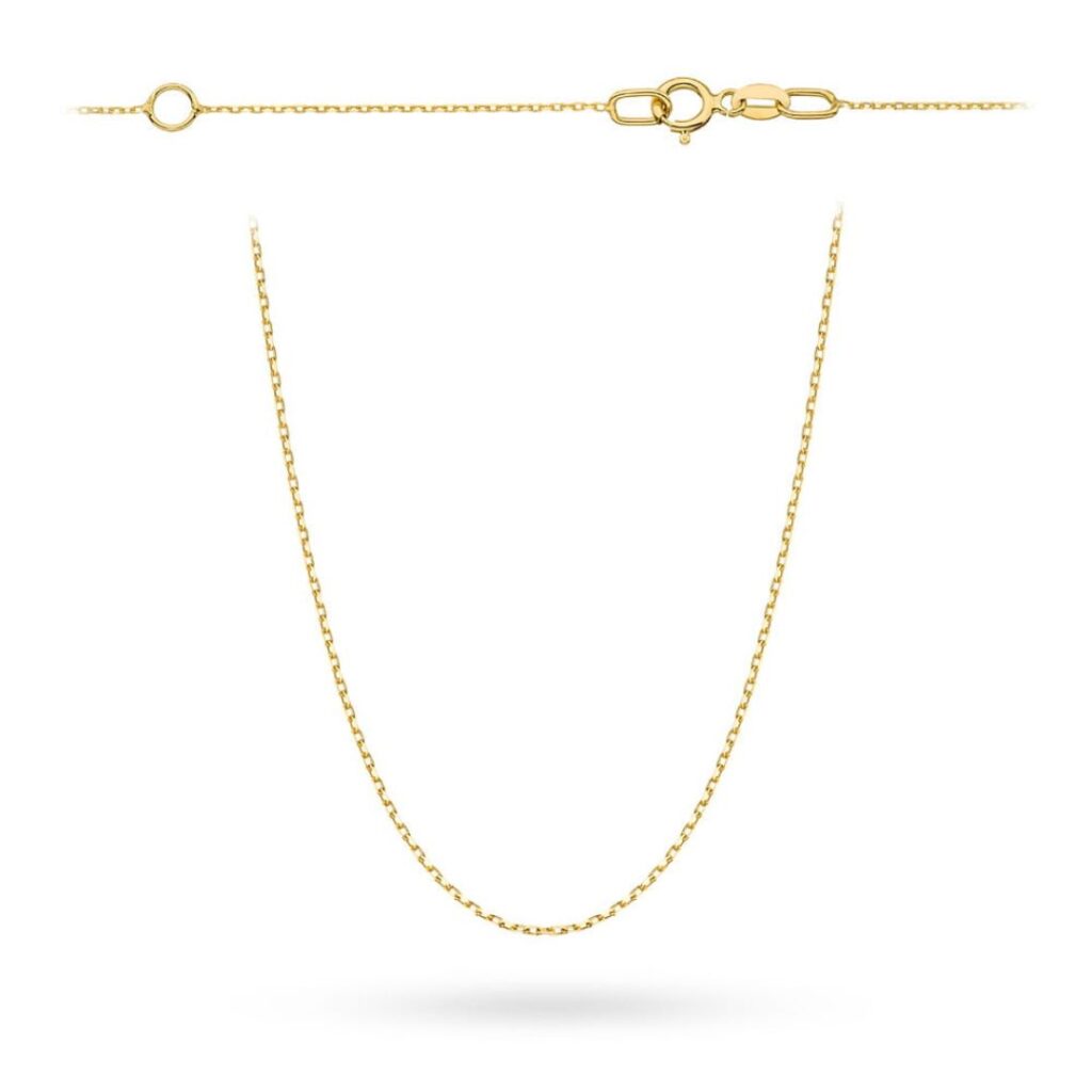 Łańcuszek ankier złoty, diamentowany z regulacją długości Basic