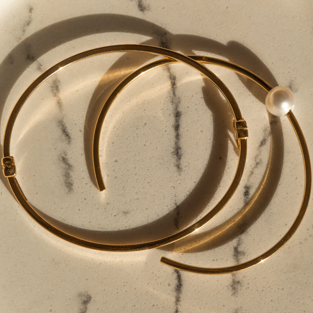 Bransoletka pozłacana bangle sztywna Stella