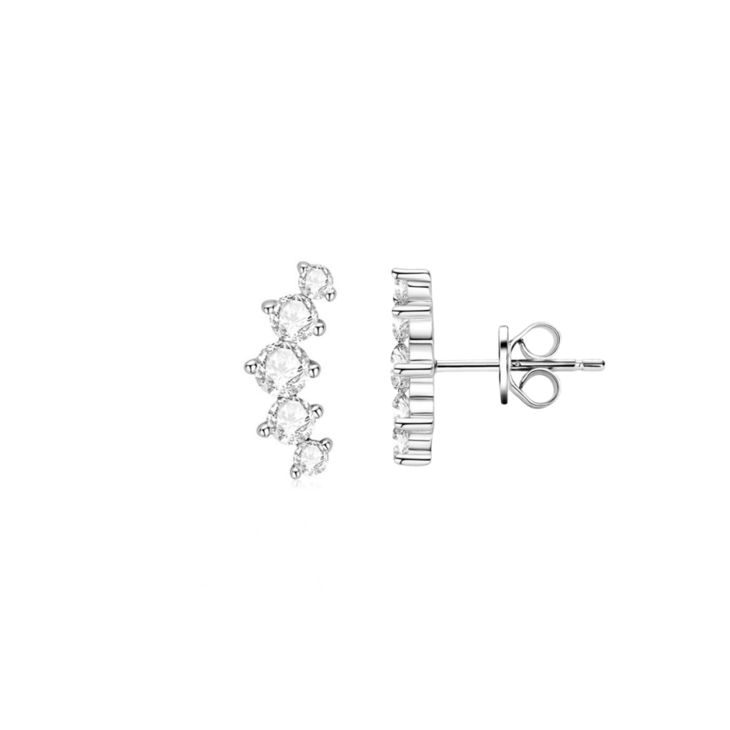 Kolczyki srebrne na zatyczkę moissanitem Moiss