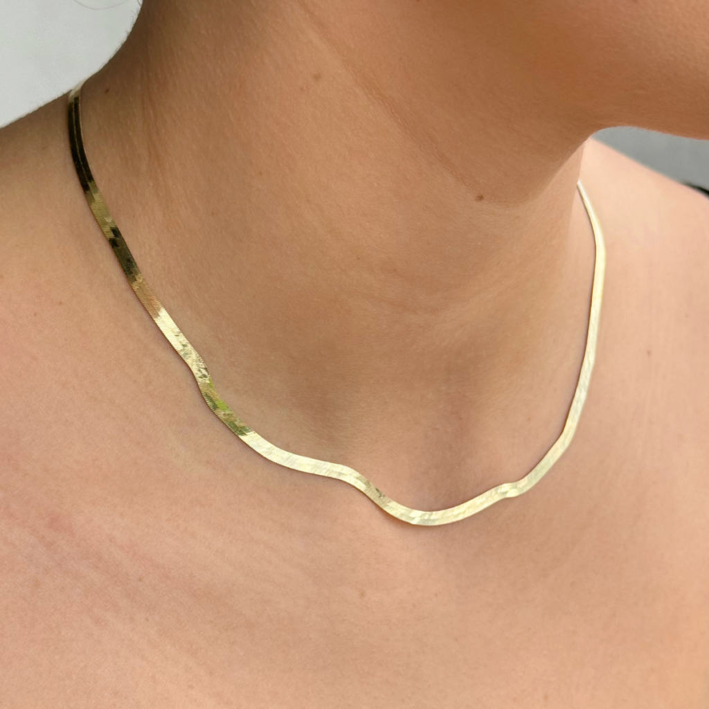 Naszyjnik łańcuszek złoty taśma Vintage