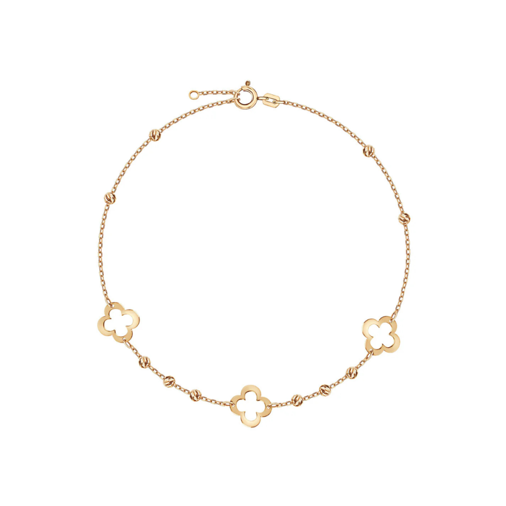 Bransoletka złota z koniczynami i kuleczkami Molly