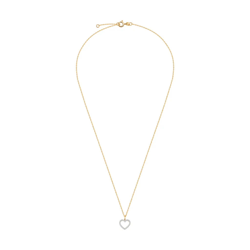 Naszyjnik złoty z zawieszką serce z cyrkoniami Love