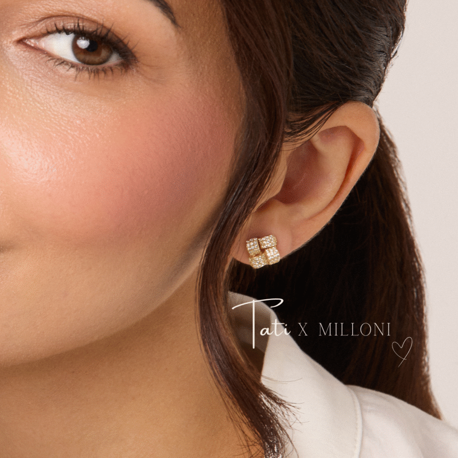 Kolczyki pozłacane na zatyczkę z cyrkoniami Elleore