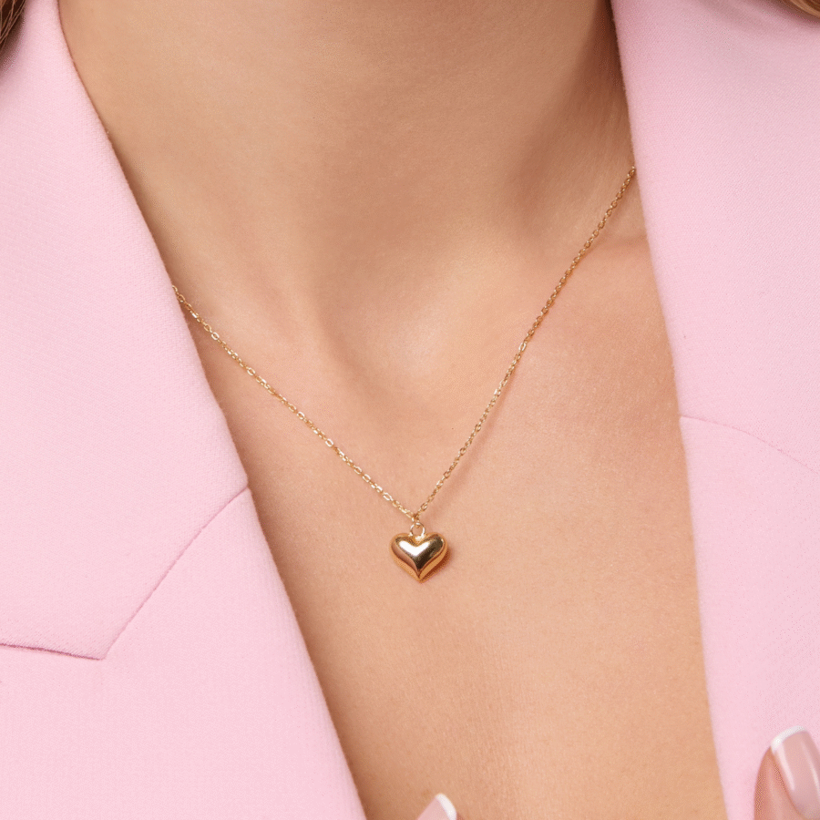 Naszyjnik pozłacany z sercem My Love