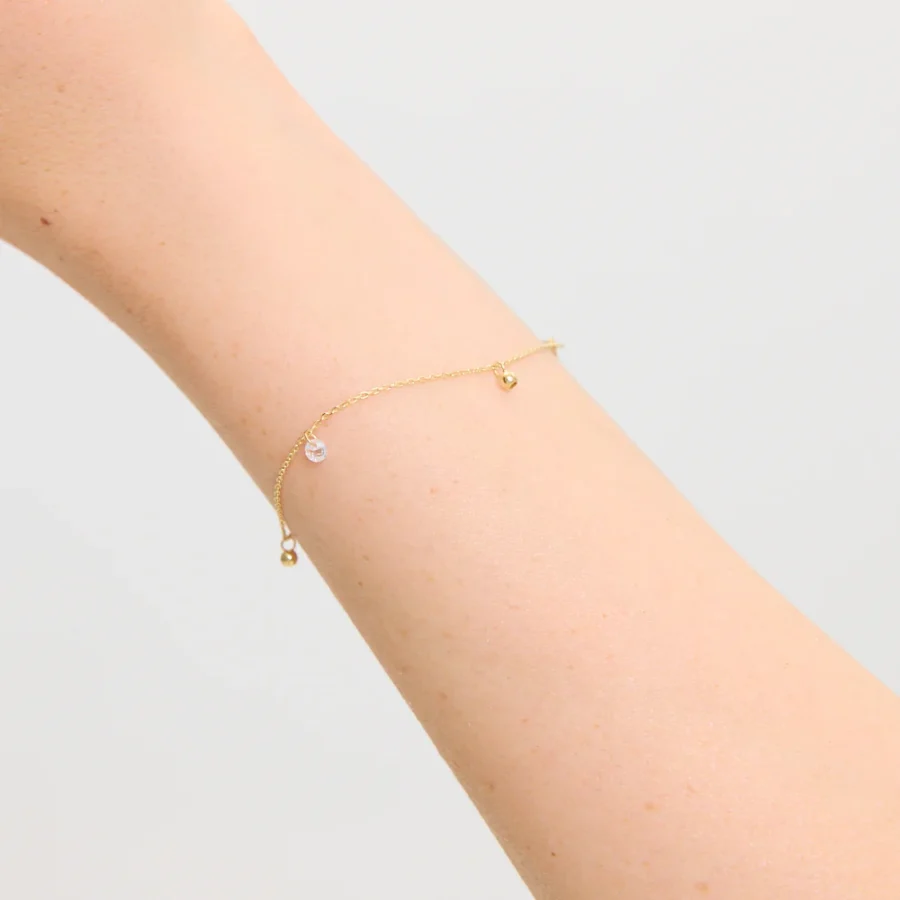 Bransoletka złota z kuleczkami i cyrkonami Sparkly