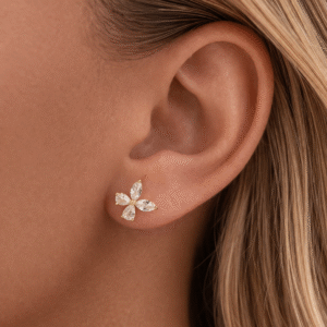 Kolczyki pozłacane na zatyczkę w kształcie motyla z cyrkoniami Butterfly