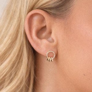 Kolczyki pozłacane wiszące koła z cyrkoniami Little Clarissa